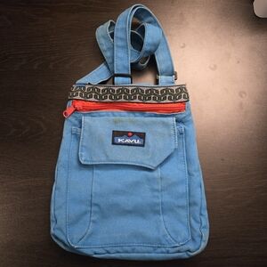 Kavu Keeper Ocean Blue Canvas Crossbody Bag (RETIRED)